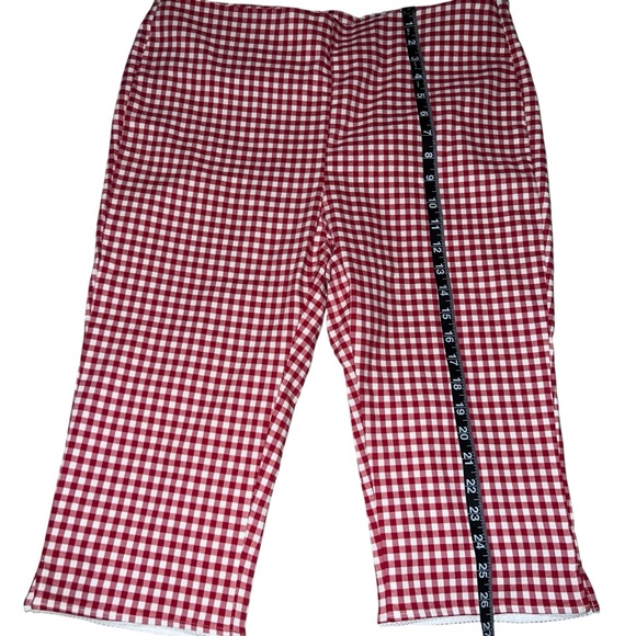 Cotton On Red Gingham Capri Pants 90s Fitted Size 12 NWT - Picture 11 of 15